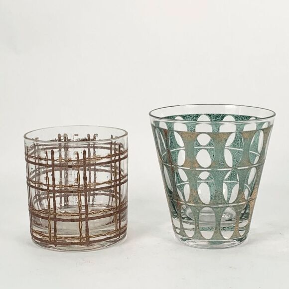 Lot‎ of Two (2) Culver Vintage MCM Old Fashioned Low Ball Whiskey Rock Glasses - Picture 1 of 8